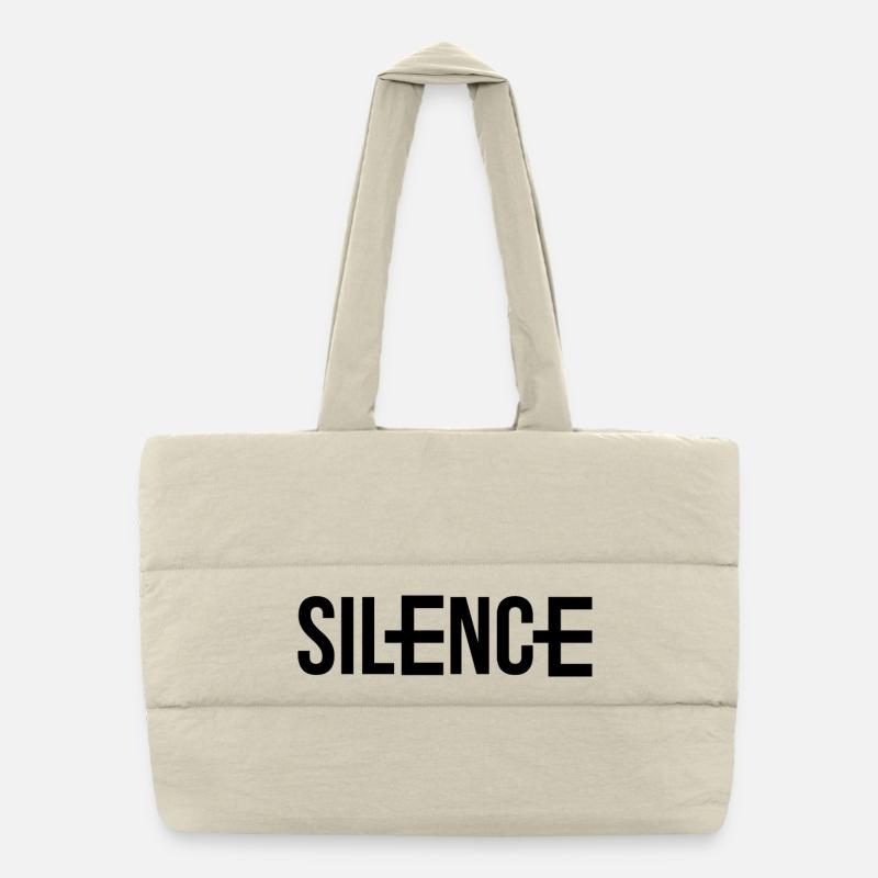 Silence aber nicht Still - Puffer-Einkaufstasche - Naturweiß