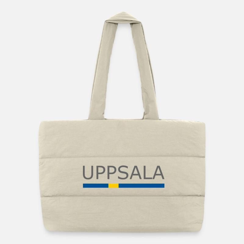 Drapeau de la Suède - Uppsala - Sverige - Schweden Sac shopping matelassé