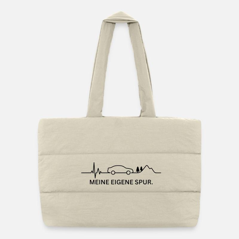 MEINE EIGENE SPUR (Herzschlag - Farbe anpassbar) Puffer-Einkaufstasche
