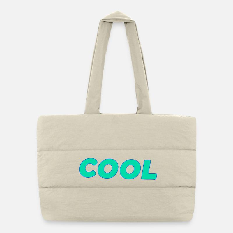Lettrage Cyan Rétro Cool Sac shopping matelassé