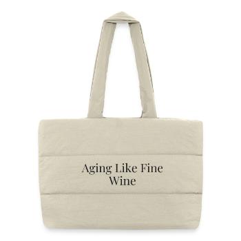 Altern wie feiner Wein - Puffer-Einkaufstasche - Naturweiß - Vorne