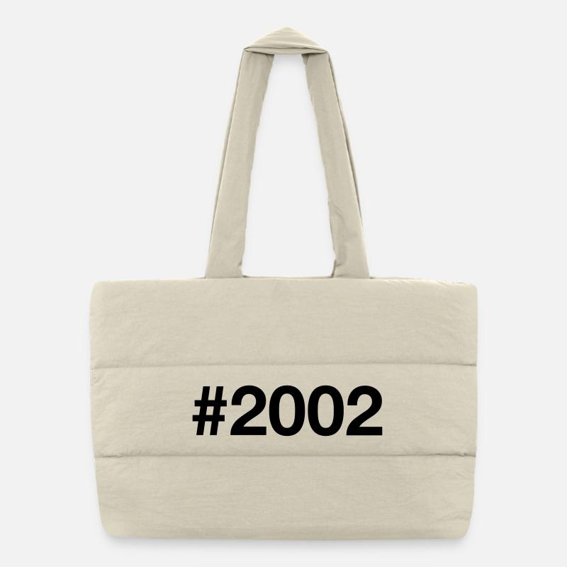 2002 Né à 24 ans 24e anniversaire - Sac shopping matelassé - blanc naturel