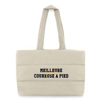 Course à Pied / Running / Jogging / Coureur - Sac shopping matelassé - blanc naturel - Devant