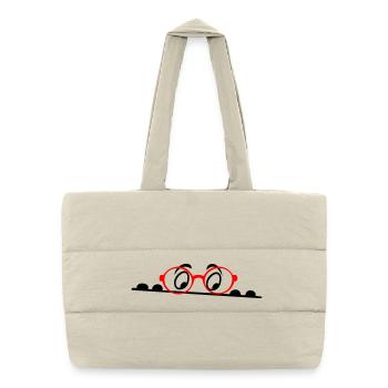 Lunettes, yeux, bande dessinée - Sac shopping matelassé - blanc naturel - Devant