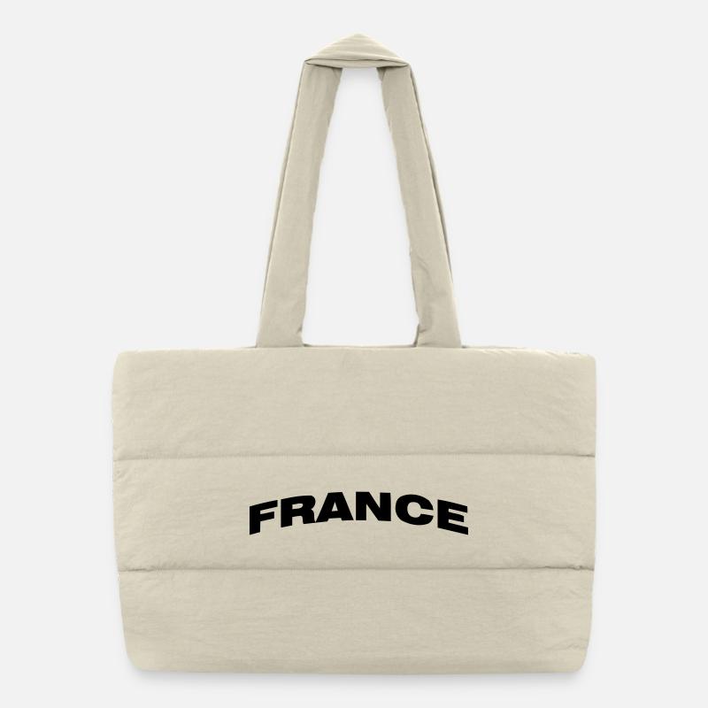 Frankreich - Puffer-Einkaufstasche - Naturweiß