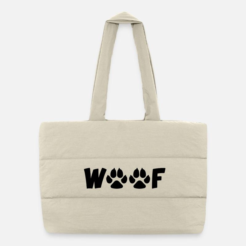 Chien qui aboie (noir) Sac shopping matelassé