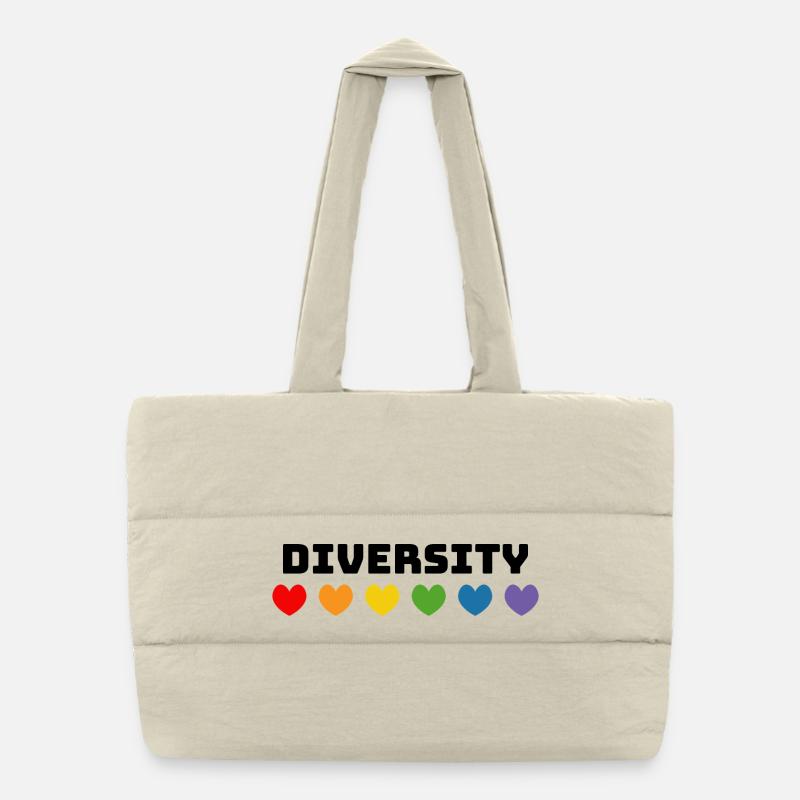 Regenbogenherzchen Diversity LGBT lgbtqi queer Puffer-Einkaufstasche