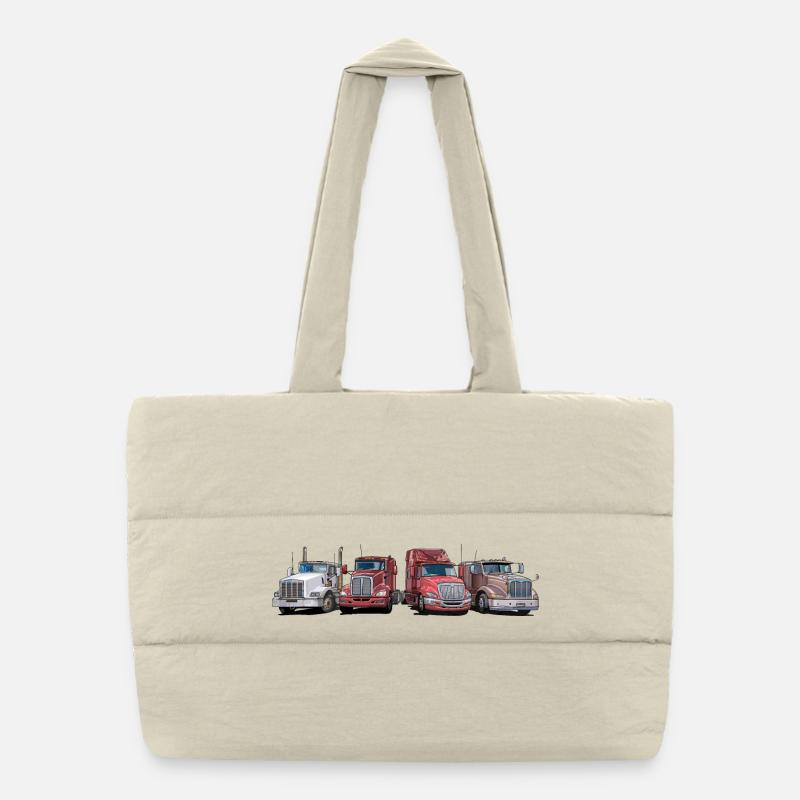 Tractors with cool snouts - Puffer Shopping Bag - natural