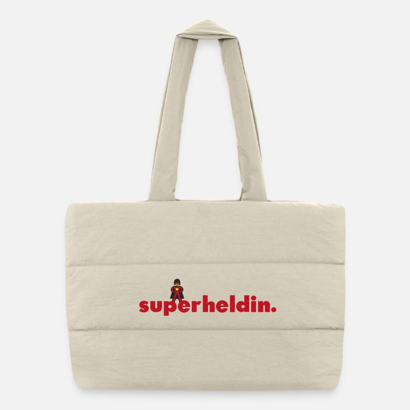 super-héroïne. Sac shopping matelassé