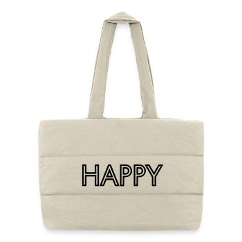 happy - Puffer Shopping Bag - natural - Front