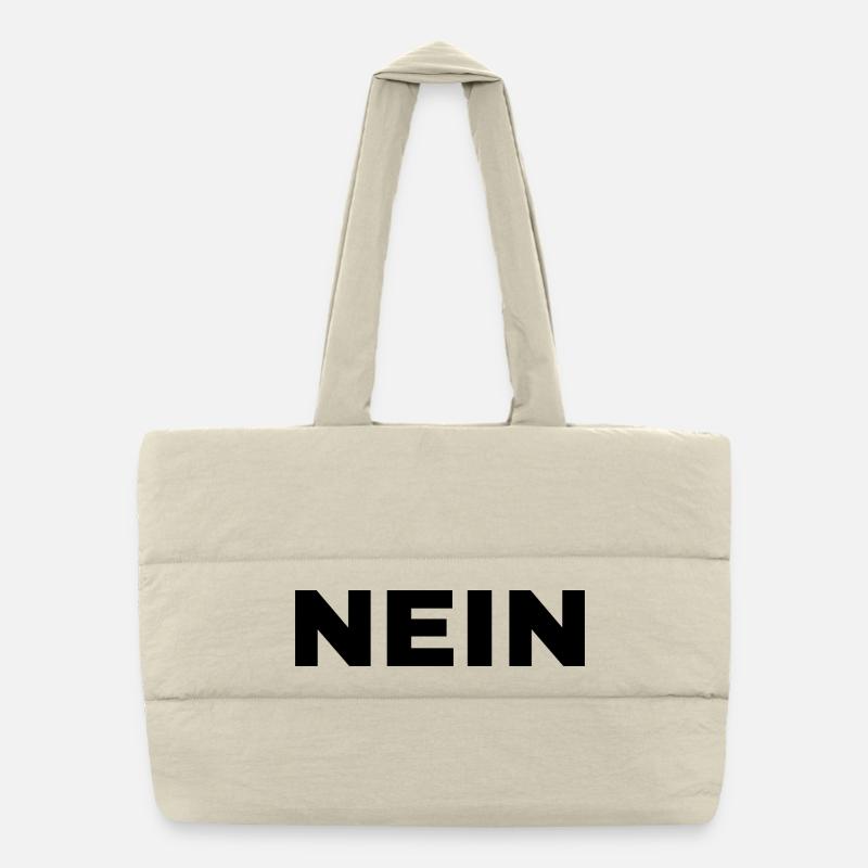 Minimalist NO Design – Funny Saying in Puffer Shopping Bag