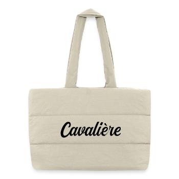 Cavalière Équitation Cheval Passion Sport Équestre - Sac shopping matelassé - blanc naturel - Devant