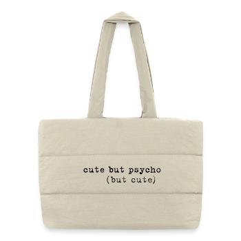 Mignon mais cinglé mais mignon Déclaration minimale - Sac shopping matelassé - blanc naturel - Devant