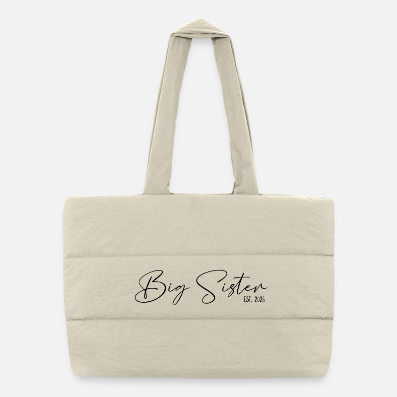Big Sister est 2026 - Puffer-Einkaufstasche - Naturweiß