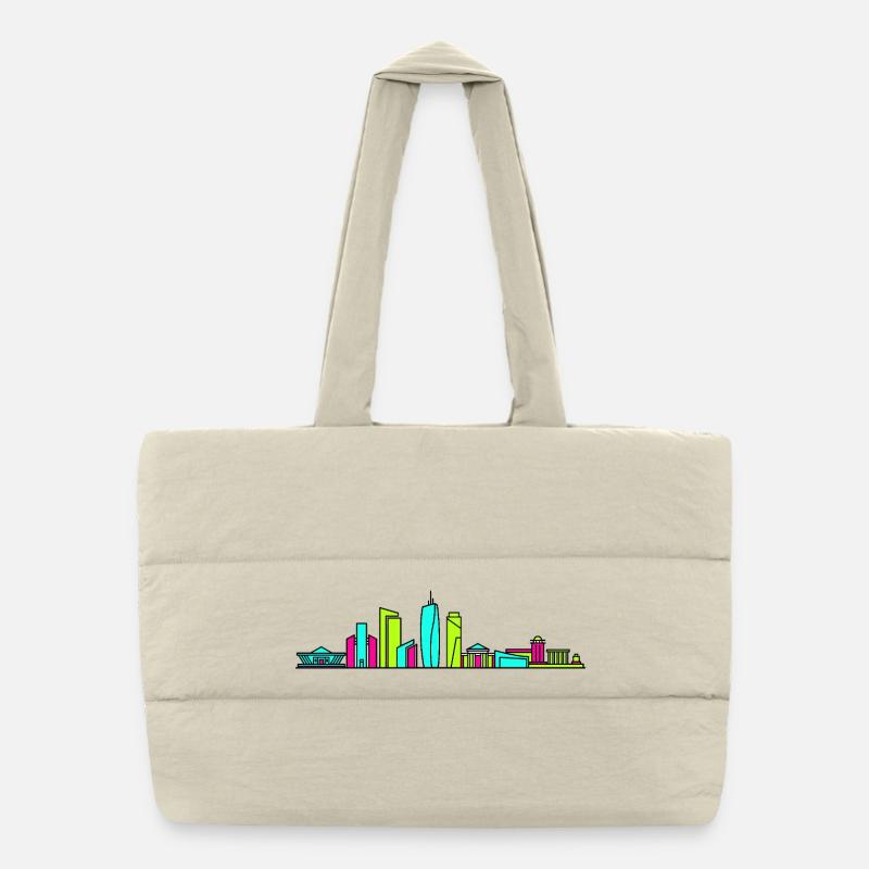 Kunst des Dhaka City Skyline National Monument Puffer-Einkaufstasche