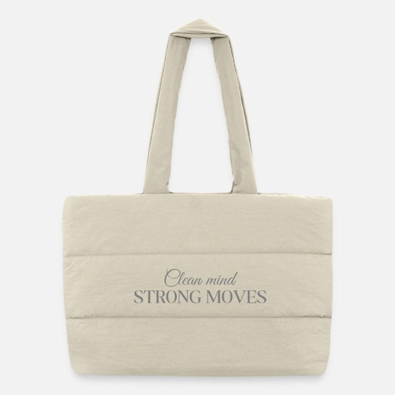 Clean mind. Strong moves. - Puffer-Einkaufstasche - Naturweiß