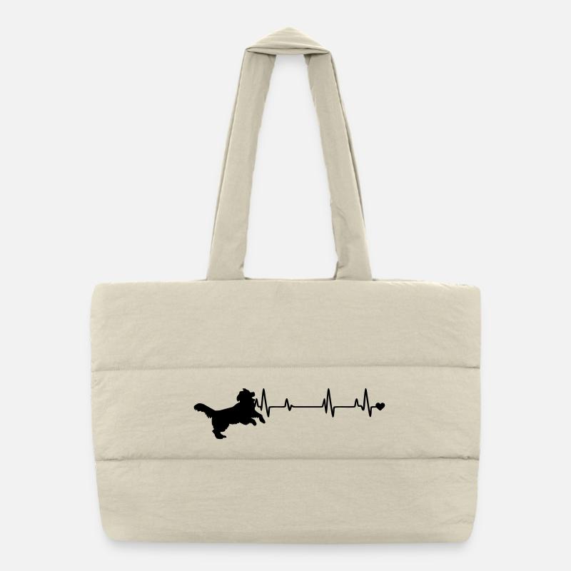 Chien - Sac shopping matelassé - blanc naturel