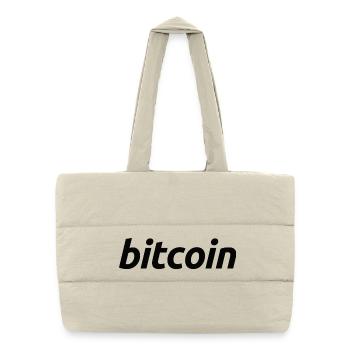 Bitcoin Word Art FinTech Typo Design - Puffer Shopping Bag - natural - Front