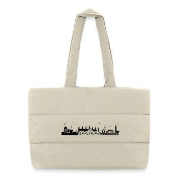 Rostock silhouette - design - Puffer Shopping Bag - natural - Front