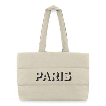 Paris Typografie Logo Schriftzug Grafik Symbol - Puffer-Einkaufstasche - Naturweiß - Vorne
