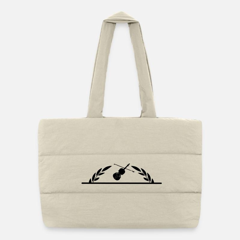 Violine im halben Lorbeerkranz Puffer-Einkaufstasche