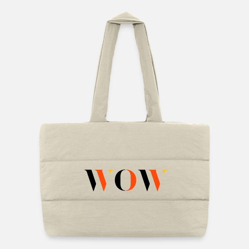 WOW tri-colour Puffer Shopping Bag