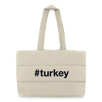 Türkei Turquie Hashtag - Sac shopping matelassé - blanc naturel - Devant