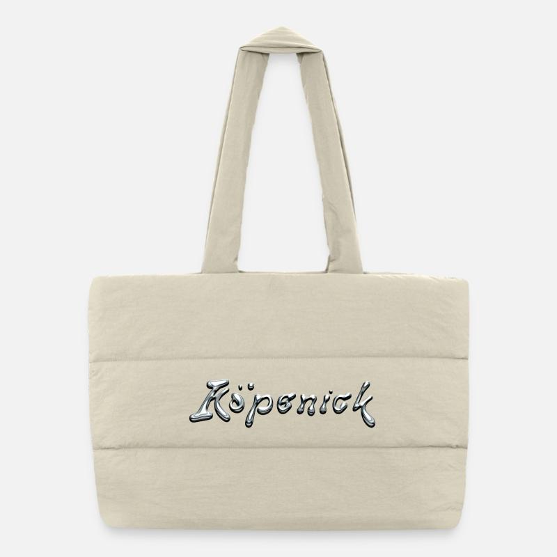 Köpenick Liquid Chrome Typography - Puffer-Einkaufstasche - Naturweiß