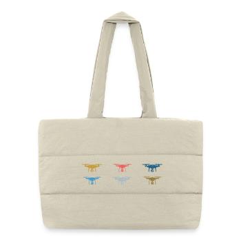Vintage Drone Pilot - Puffer Shopping Bag - natural - Front
