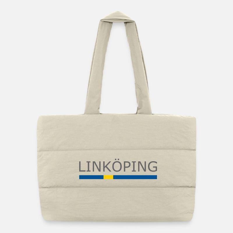 Drapeau de la Suède - Linköping - Sverige - Schweden Sac shopping matelassé