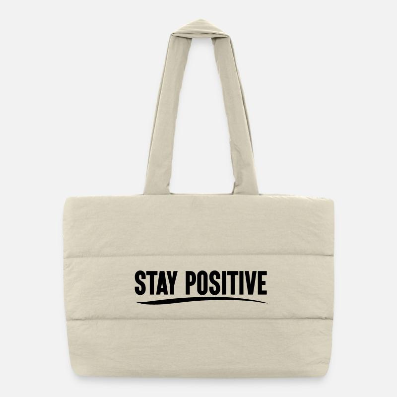 Stay positive Puffer-Einkaufstasche
