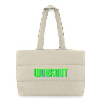 Workout Quote Minimalist - Puffer-Einkaufstasche - Naturweiß - Vorne