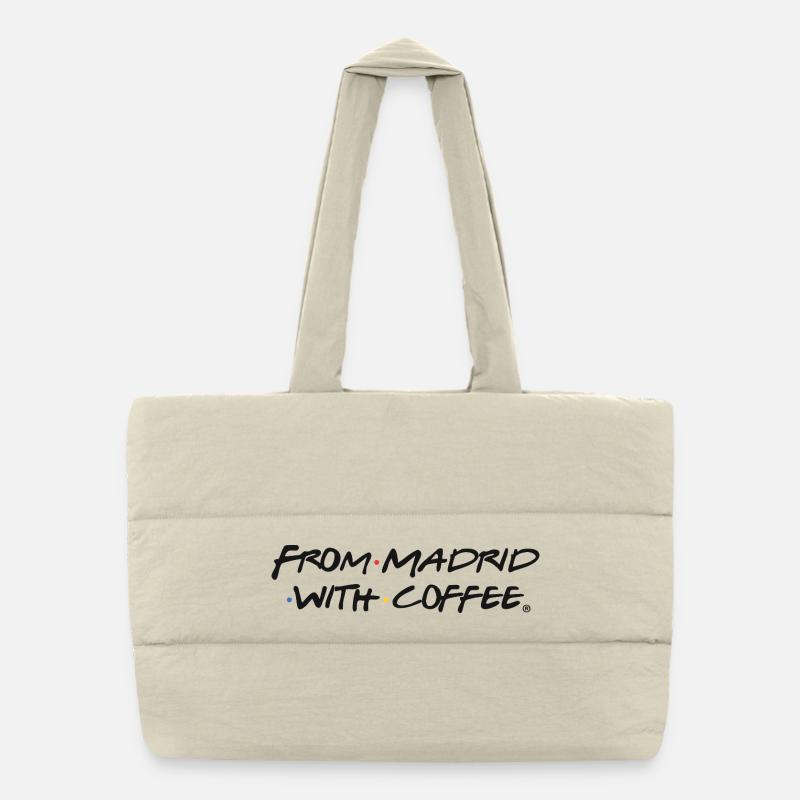 LIEBE ZUM KAFFEE IN MADRID Puffer-Einkaufstasche