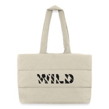 Wilde Schriftzug Ragged - Puffer-Einkaufstasche - Naturweiß - Vorne