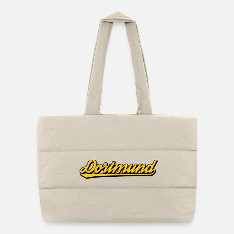 Lettrage Dortmund Jaune noir Sac shopping matelassé