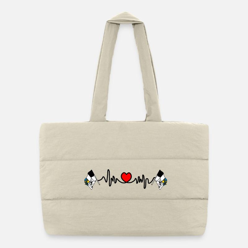 Heart rate cardio for Graubünden Switzerland Puffer Shopping Bag