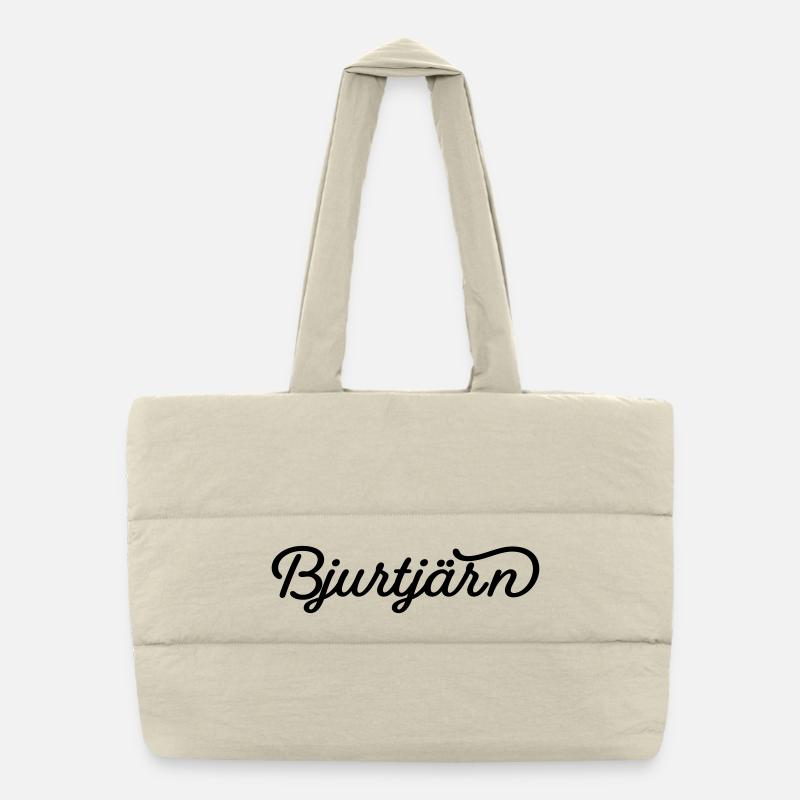 Bjurtjärn noir - Sac shopping matelassé - blanc naturel