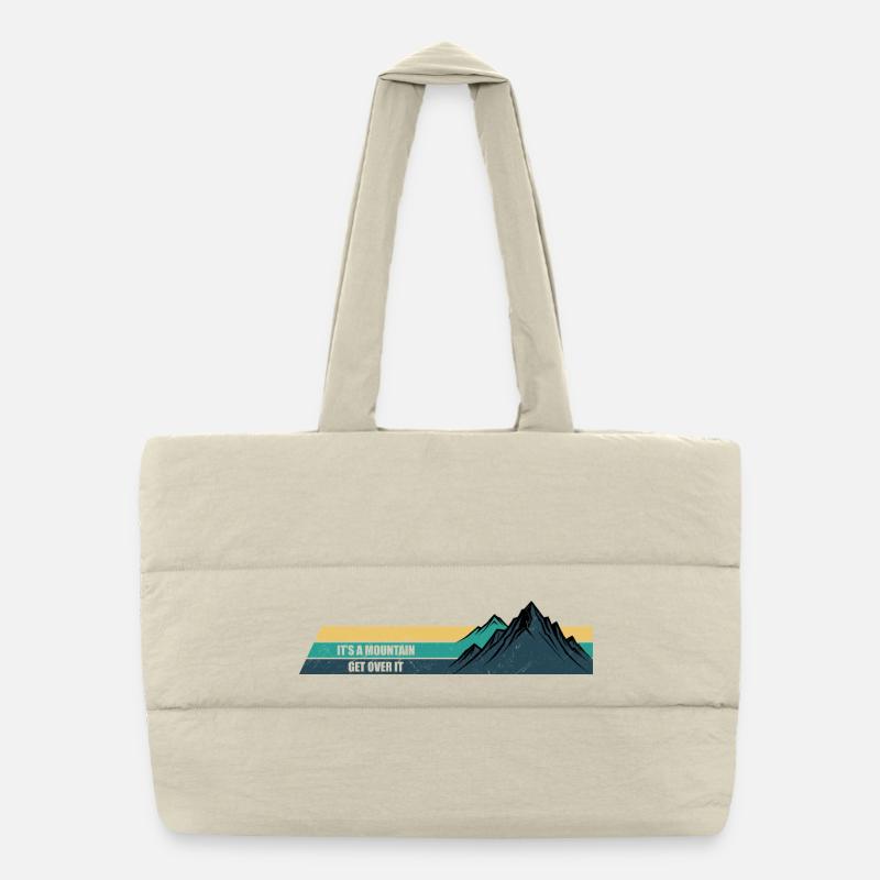 Mountain Motto Retro Stripes Puffer Shopping Bag