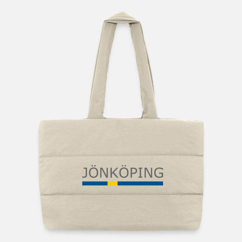 Drapeau de la Suède - Jönköping - Sverige - Schweden Sac shopping matelassé