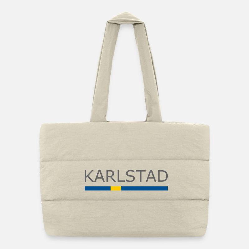 Drapeau de la Suède - Karlstad - Sverige - Schweden Sac shopping matelassé