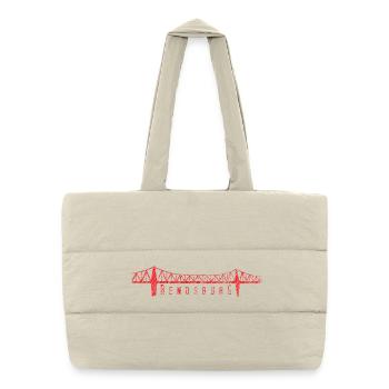 Rendsburg High Bridge – Conception typographique de gribouillis - Sac shopping matelassé - blanc naturel - Devant