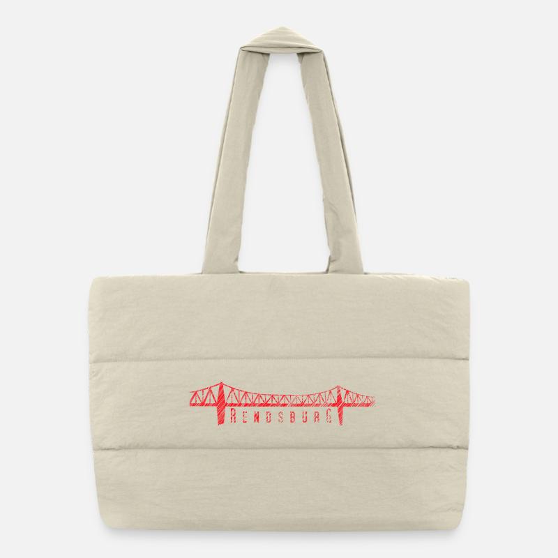 Rendsburg High Bridge – Conception typographique de gribouillis Sac shopping matelassé