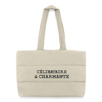 Célibataire et charmante - Sac shopping matelassé - blanc naturel - Devant