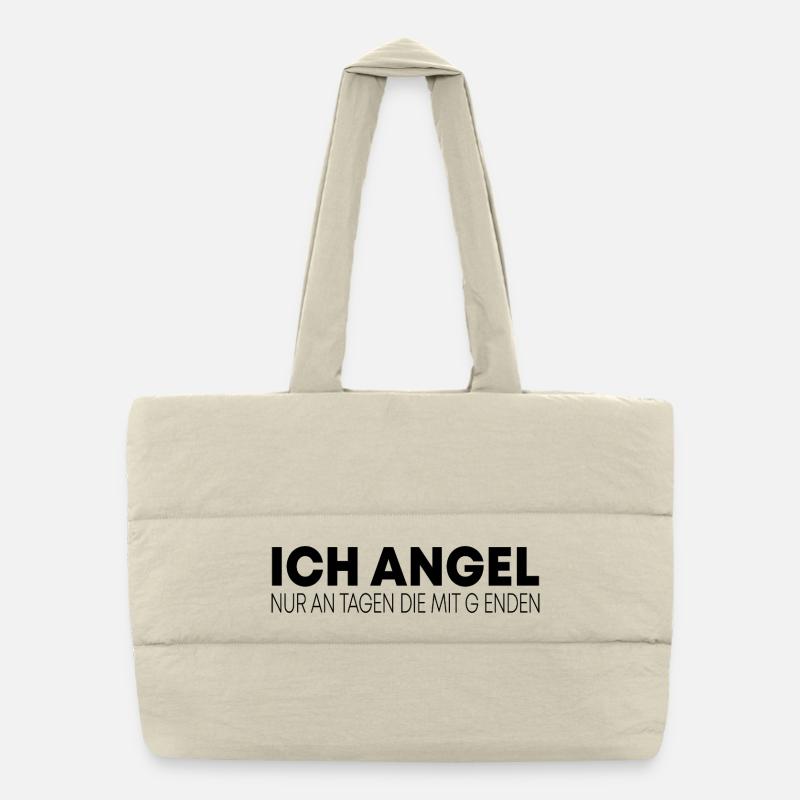 Je ne pêche que les jours qui se terminent par G Sac shopping matelassé