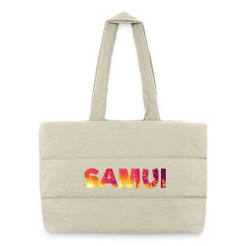 Souvenir de vacances de l’île Koh Samui en Thaïlande - Sac shopping matelassé - blanc naturel - Devant