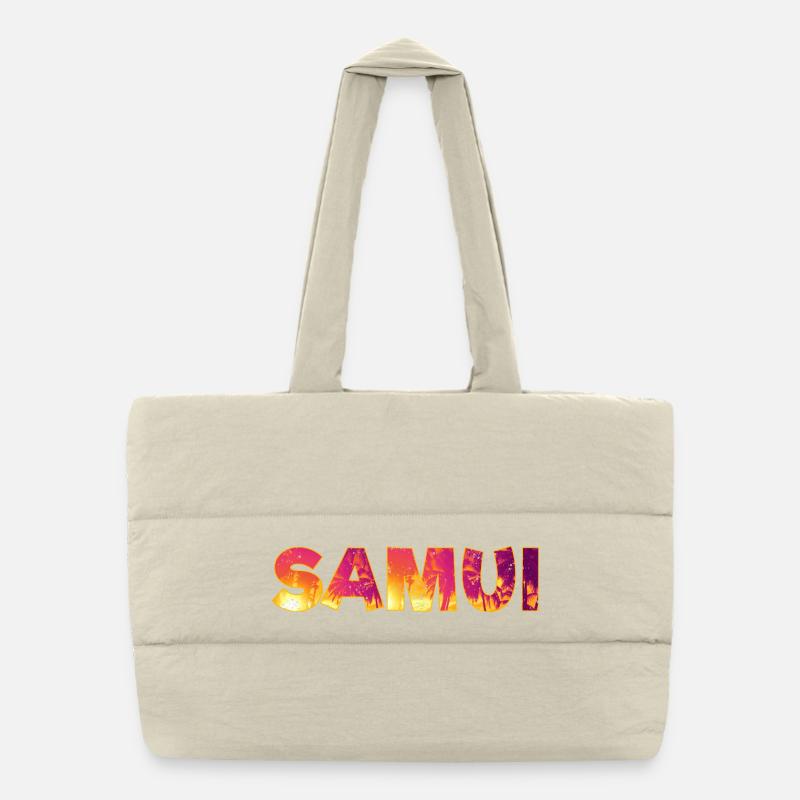 Koh Samui Insel in Thailand Urlaub Souvenir Puffer-Einkaufstasche