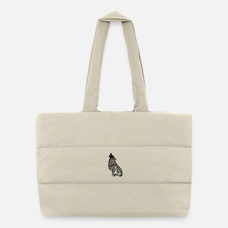 Wolf Tribal Tattoo Puffer-Einkaufstasche