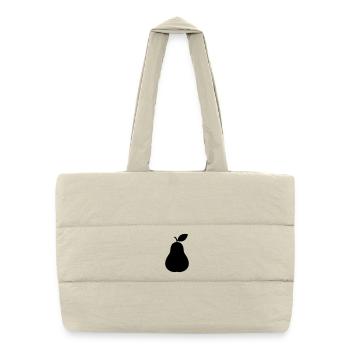 Pear silhouette fruit minimal - Puffer Shopping Bag - natural - Front