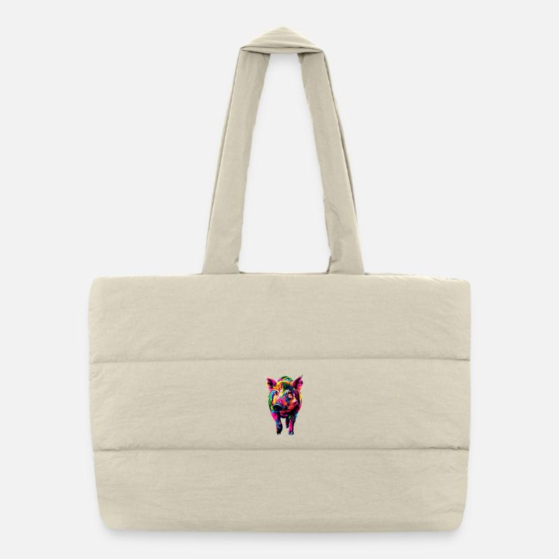 Wild boar Wild boar Wild boar Pig Hunter Puffer Shopping Bag