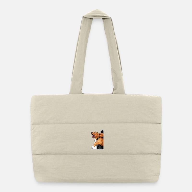 Chien de voyage sur la route – Le vent dans la fourrure Sac shopping matelassé